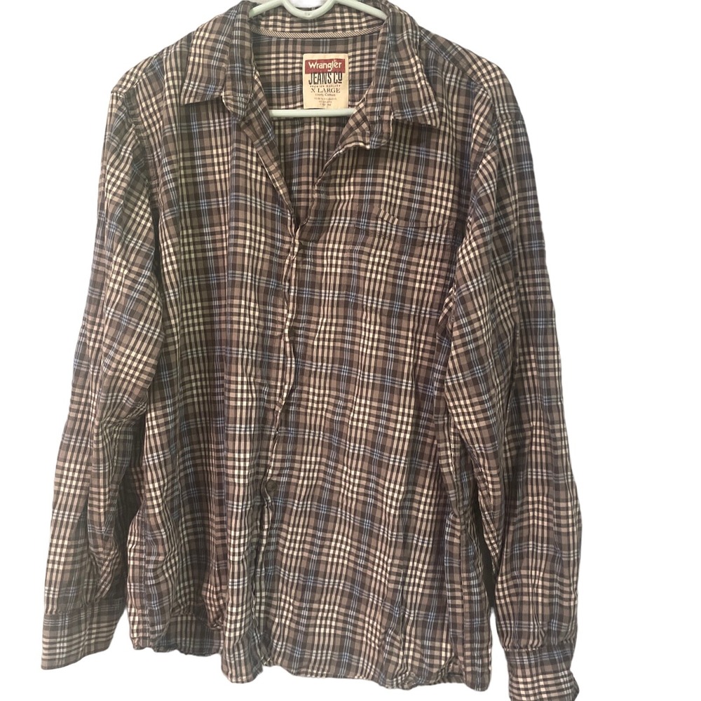 Wrangler Jean Company Plaid X Large Men's Button Down Long Sleeve